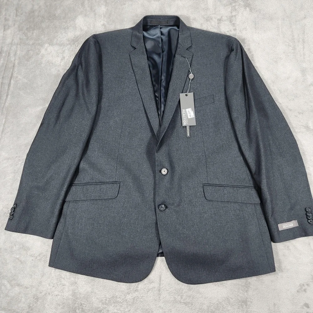 Kenneth Cole Reaction‎ Sportcoat Mens 48R Blue Two Button Notch Lapel 10-768051